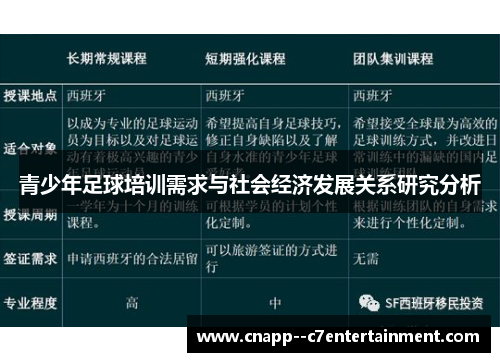青少年足球培训需求与社会经济发展关系研究分析 青少年足球培训需求与社会经济发展关系研究分析